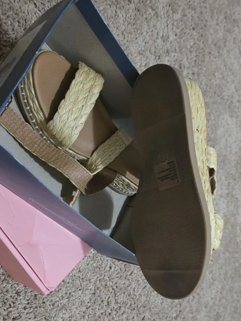 Universal Thread Woven Straw Platform Espadrille Sandals - Beige